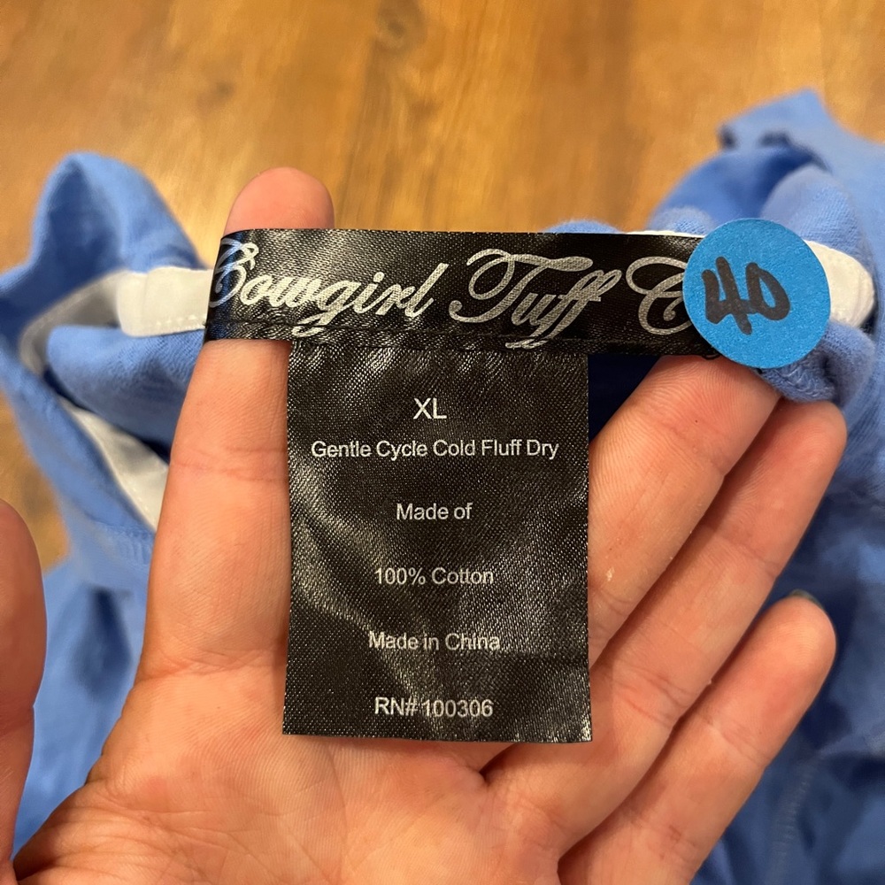 Cowgirl Tuff Sky Blue Cotton Top